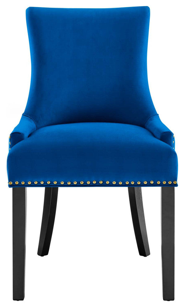 Marquis Performance Velvet Dining Chairs, Set of 2, Navy