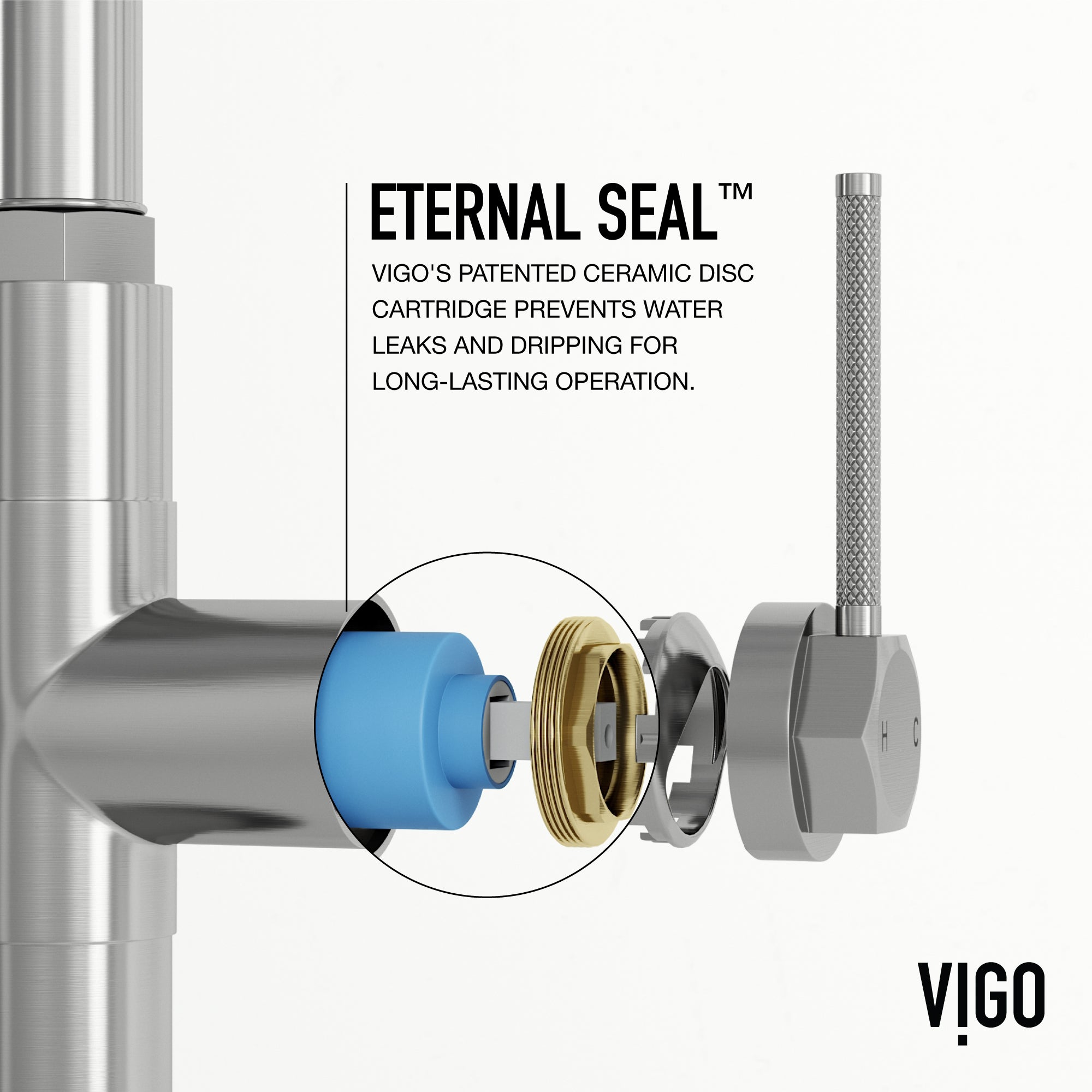 VIGO Hart Arched 18" H Single Handle Pull-Down Kitchen Faucet, Stainless Steel, Without Extras