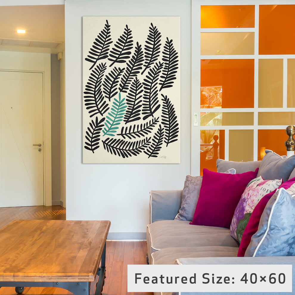 "Black Fronds Artprint" by Cat Coquillette, 26x18x1.5