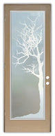 Front Door - Winter Tree - Fiberglass Grain - 36" x 80" - Knob on Right -...
