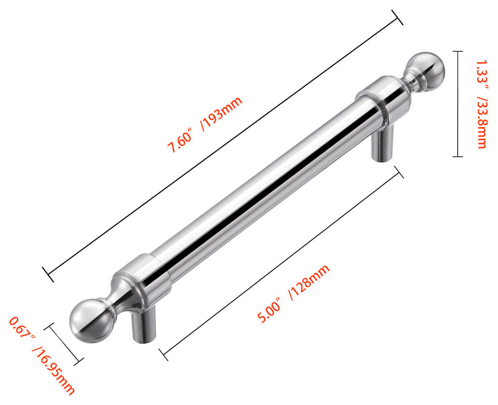 Utopia Alley Cabinet Pull, 3.75"/5" Center to Center, Chrome, 5.0", 1 Pack