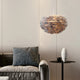 White Iron Ceiling Fixture With Grey Goose Feather