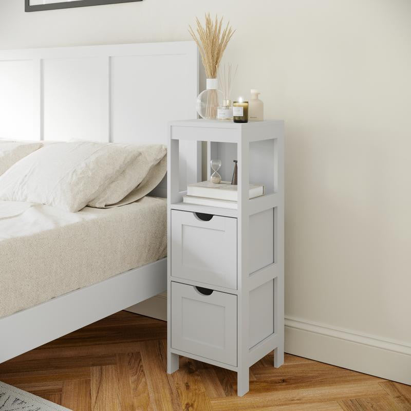 Dune Farmhouse Bathroom Storage Organizer, White