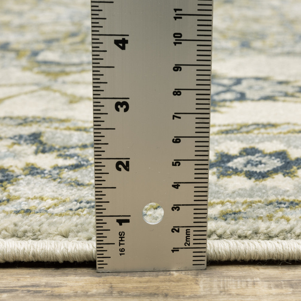 Branson Br04B Ivory/Blue 3'3"x5' Rug
