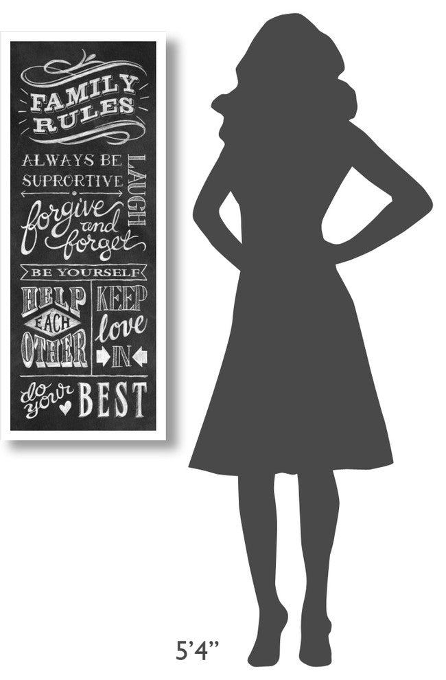 "Family Rules I" Digital Paper Print by Mary Urban, 17"x42"