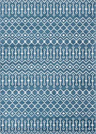 Rug Unique Loom Moroccan Trellis Dark Blue Rectangular 7' 0 x 10' 0