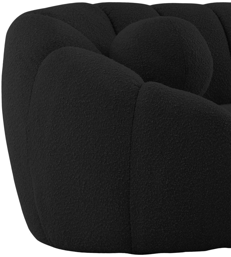 Elijah Boucle Fabric Upholstered Chair, Black