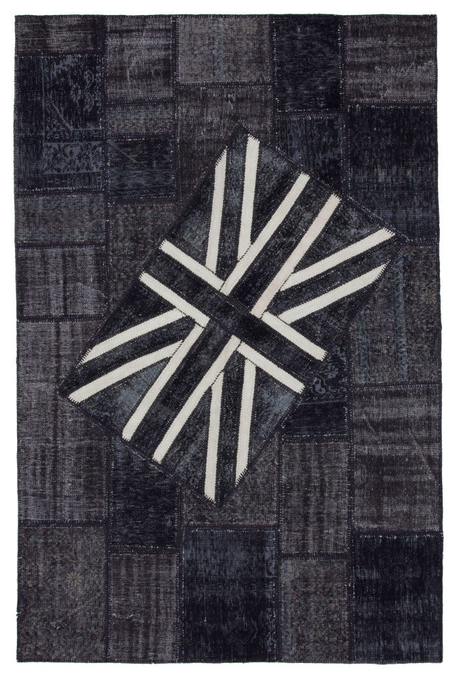 Rug N Carpet - Handmade Anatolian 6' 6'' x 10' 0'' Flag Patchwork Rug