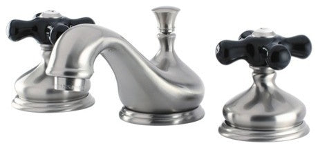 Kingston Brass Widespread Bathroom Faucet With Brass Pop-Up, Brushed Nickel
