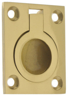 Genuine Solid Brass Flush Ring Pull, Polished Brass, No Lacquer