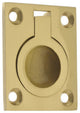 Genuine Solid Brass Flush Ring Pull, Polished Brass, No Lacquer