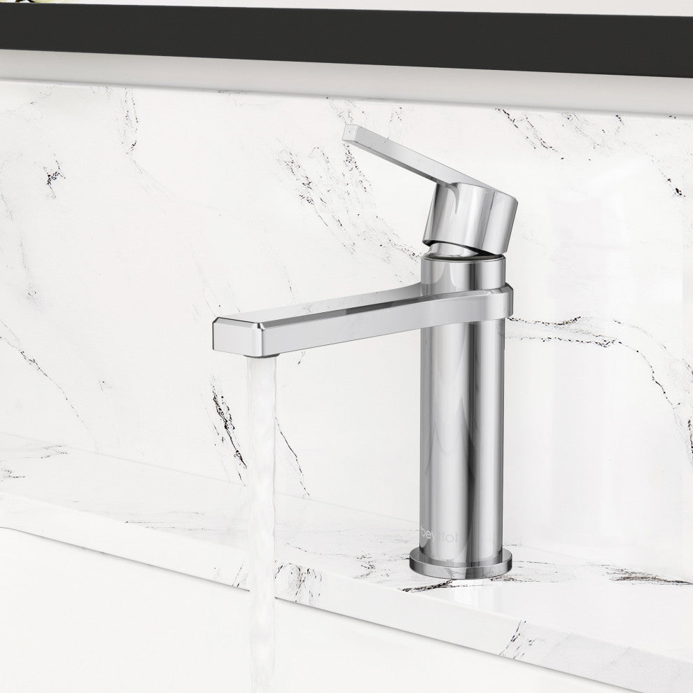 Single Handle Brass Bath Faucet, Supply line, Polish Chrome