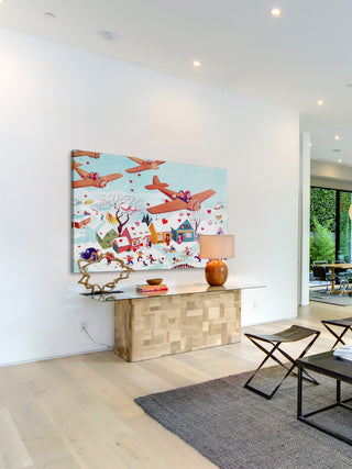 "Planes and Hearts" Painting Print on Canvas by Curtis