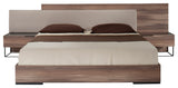 Nova Domus Matteo Italian Modern Walnut and Fabric Bed, Queen