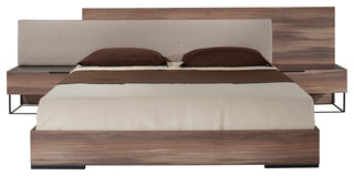 Nova Domus Matteo Italian Modern Walnut and Fabric Bed, Queen