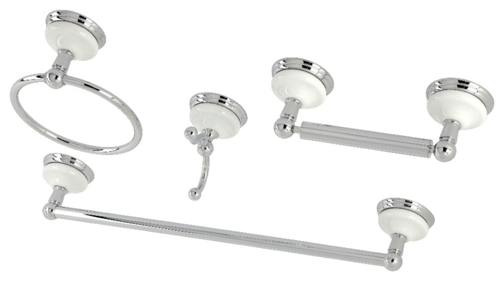 Kingston Brass 4-Piece Bathroom Accessory Set, Polished Chrome
