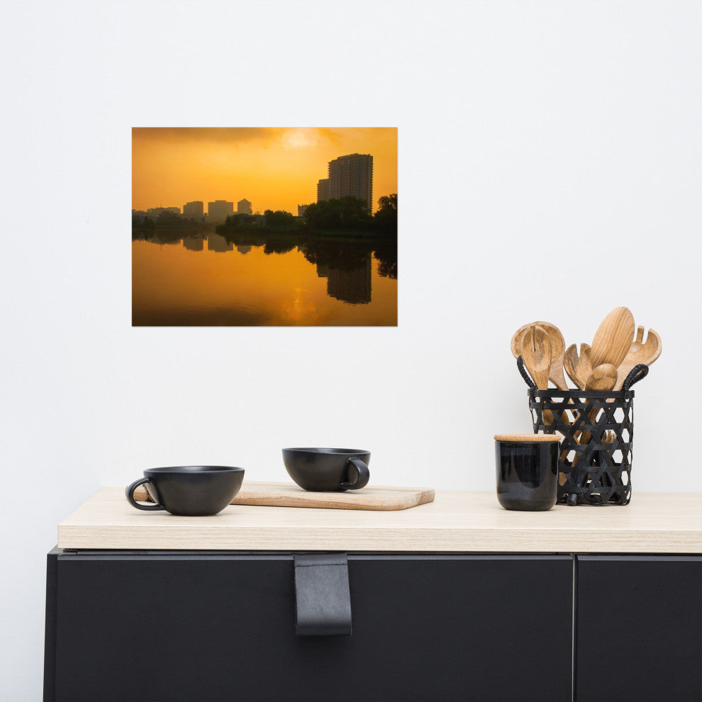 Wilmington at Sunrise Urban Landscape Photo Unframed Wall Art Print, 12" X 16"