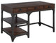 Benzara BM251321 Writing Desk With 3 Drawers and Plank Details, Brown