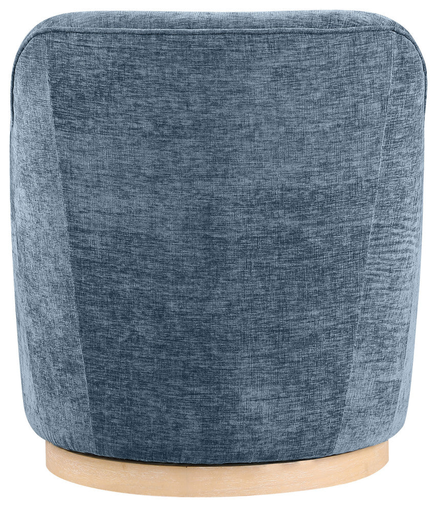 Clarita Swivel Accent Chair, Blue, Chenille Fabric