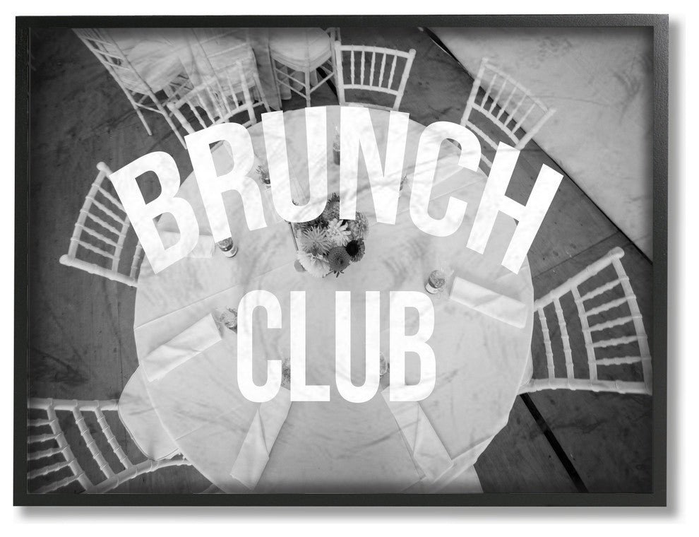 Brunch Club Table, 11"x14", Framed Giclee Texturized Art