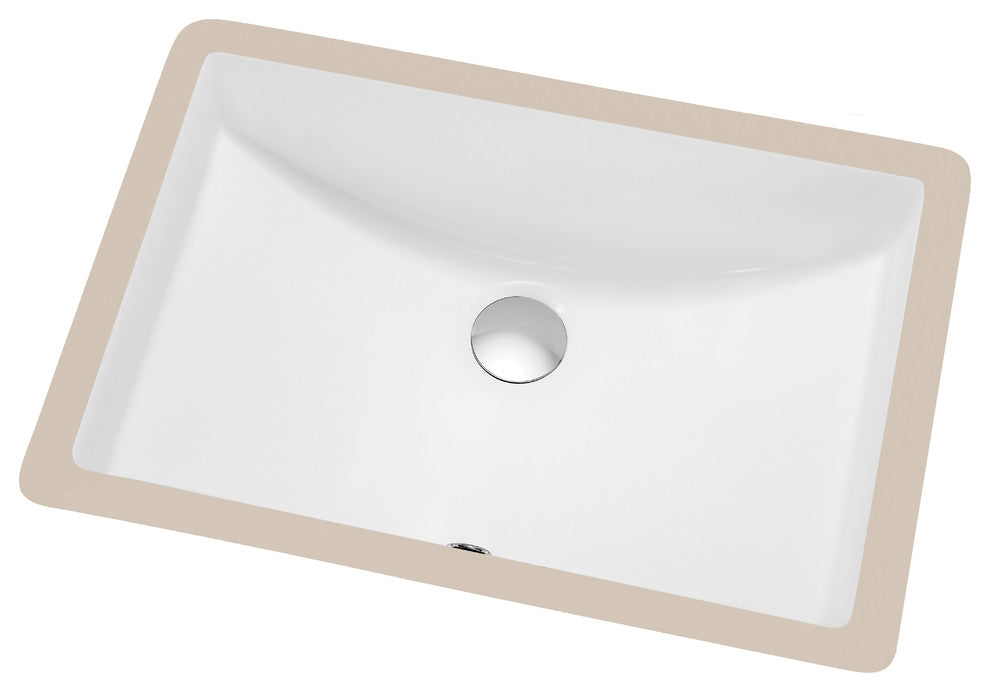 Dawn Under Counter Rectangle Ceramic Basin with Overflow