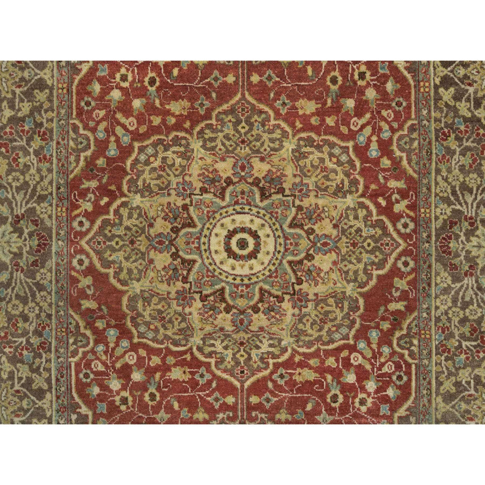 Rust Red Antiqued Tabriz Haji Jalili Design Hand Knotted All Wool Rug 4'2"x6'1"