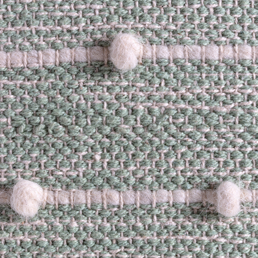 Seaside 22" x 22" x 16" Teal and Ivory Pouf