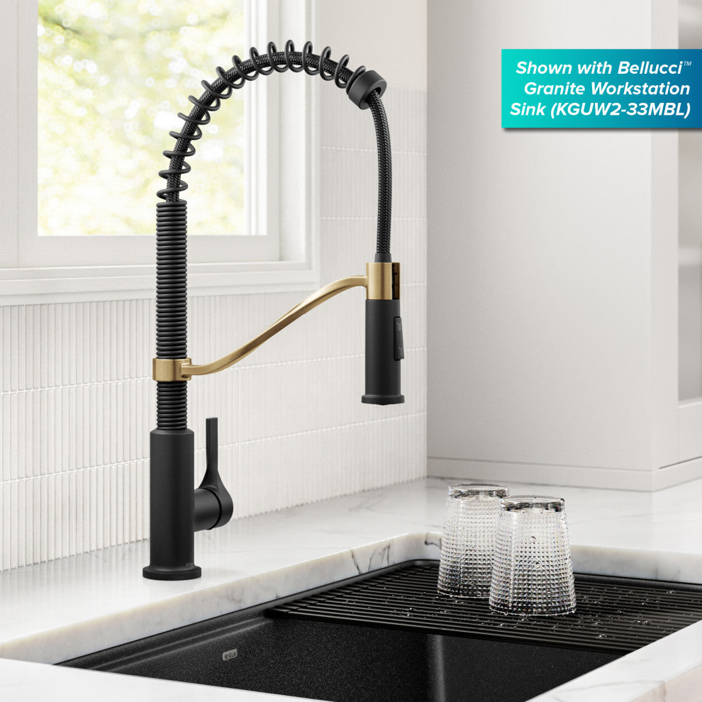 KRAUS Torak Commercial Style 2-Function 1-Handle Pull Down Kitchen Faucet SFBBMB