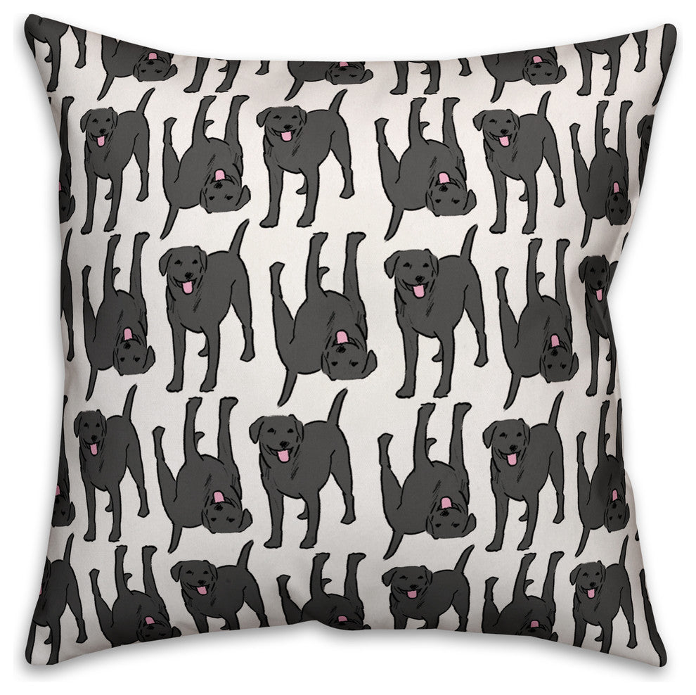 All the Black Labs 18x18 Spun Poly Pillow