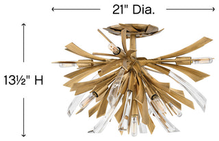 Fredrick Ramond Vida Large Semi-Flush Mount, Burnished Gold