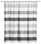 Gray Chunky Stripes 71x74 Shower Curtain