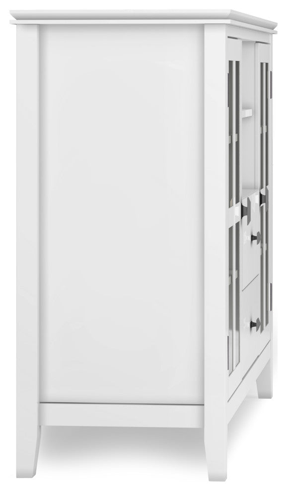 Artisan SOLID WOOD Tall TV Media Stand, White For TVs up to 60 inches