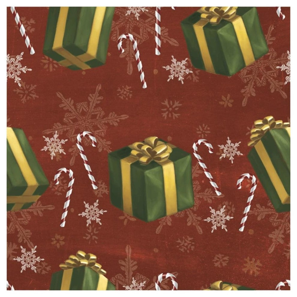 "Santas List Pattern X" Digital Paper Print by Janelle Penner, 20"x20"