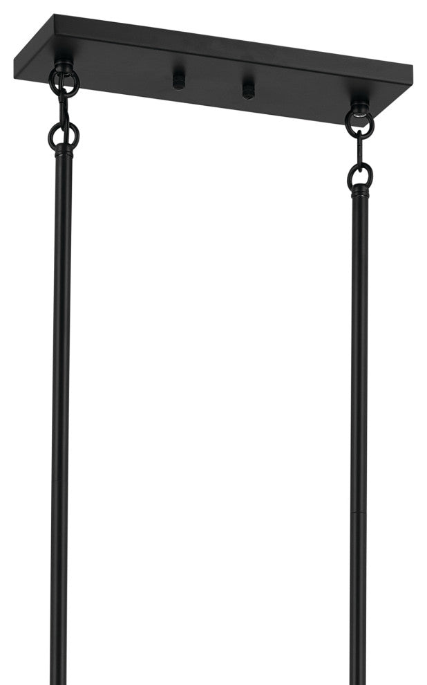 Erzo 50" 10 Light Linear Chandelier, Black
