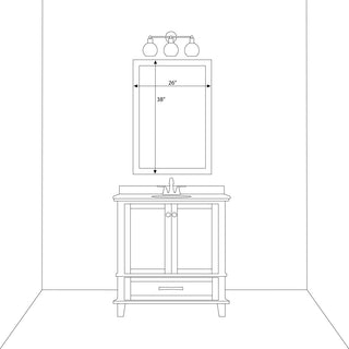 Meade Framed Wall Mirror, Aged Nickel, 26"x38"