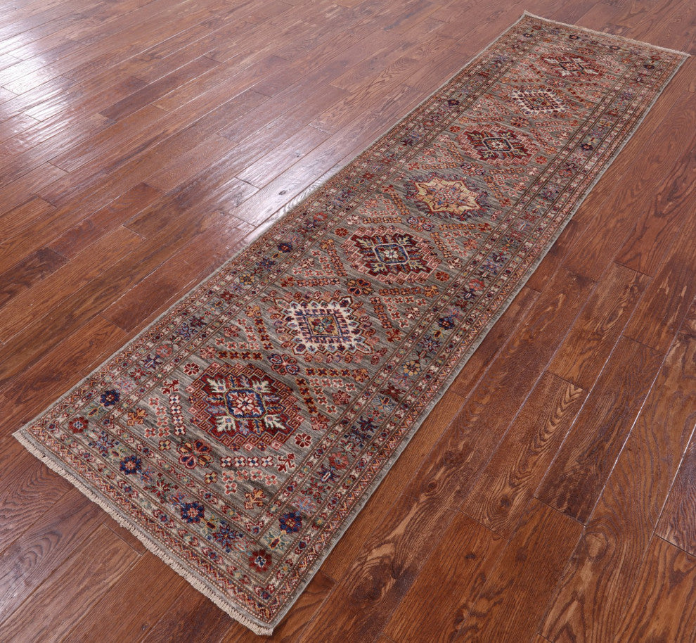 2' 7" X 10' 0" Runner Super Kazak Handmade Rug Q9817
