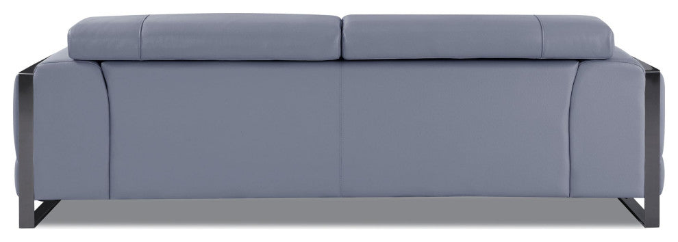 Trento Genuine Italian Leather Modern Sofa Light Blue