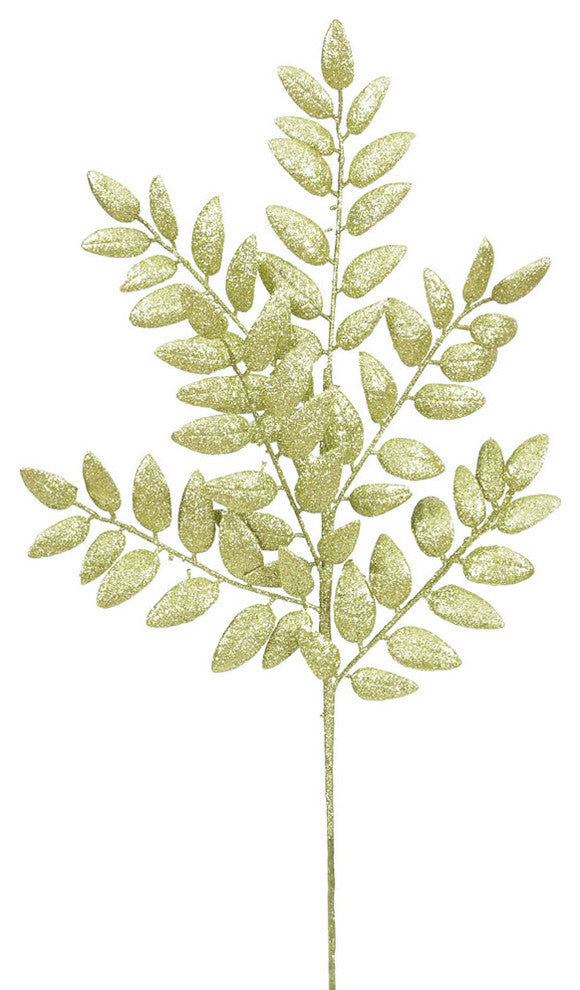 22" Lime Glitter Honey Locust Spray 6/Bg