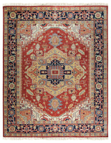 Hand-Knotted Wool Rust Traditional Oriental Serapi Rug, 8' X 10'