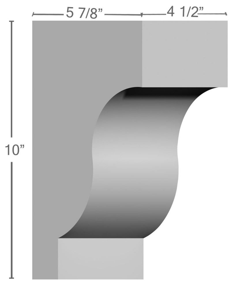 4 1/2"W x 5 7/8"D x 10"H Traditional Corbel