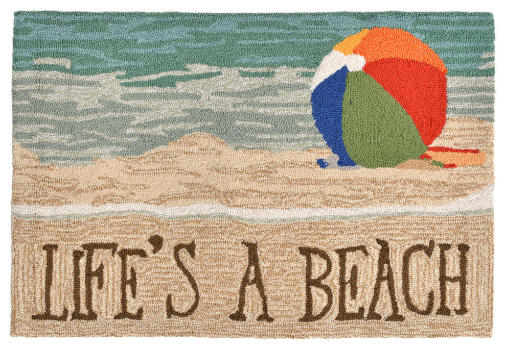 Frontporch Life's A Beach Indoor/Outdoor Rug Sand 2'6x4'