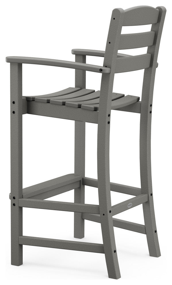 Polywood La Casa Cafe Bar Arm Chair, Slate Gray