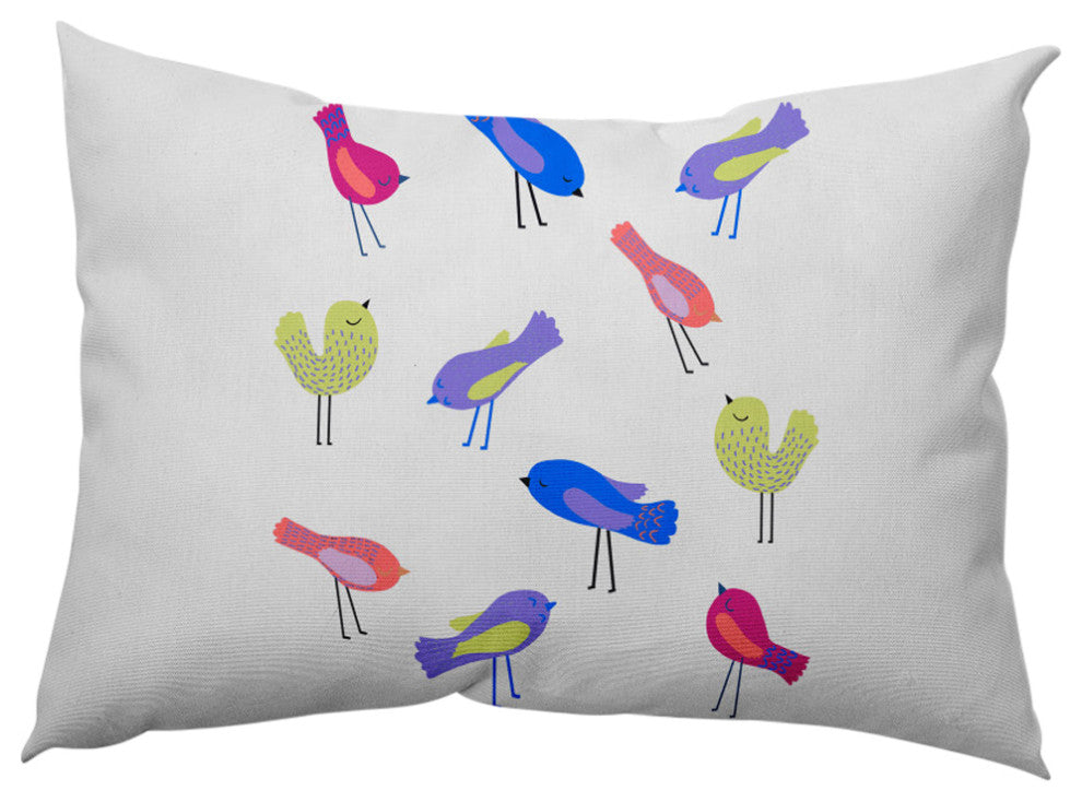 Tweets Decorative Throw Pillow, Purple, 14"x20"