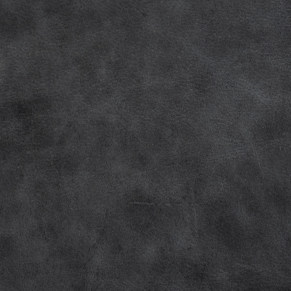 Direttore Black Genuine Leather With Black Metal Folding Frame Dining Chair