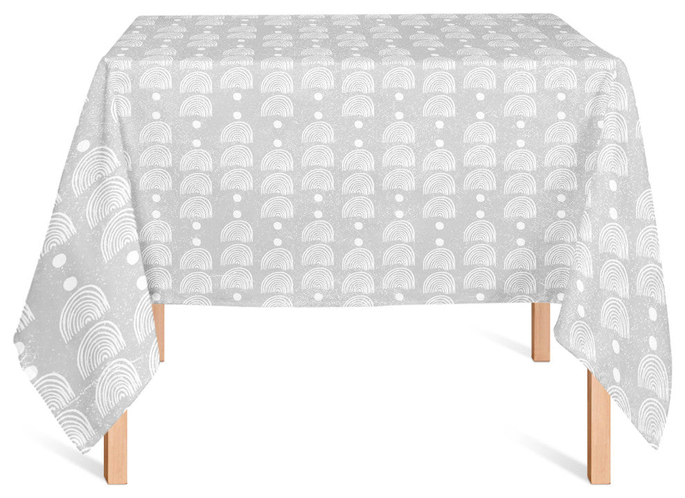 Rainbow Pattern Gray 4 58x58 Tablecloth