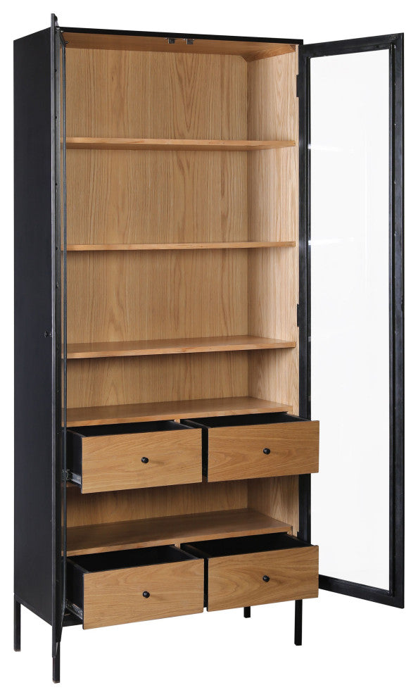 Interior view with open door showing shelves and drawers on white background; additional product detail but not a lifestyle image.