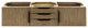 Columbia 59" Double Wall Mount Vanity Cabinet, Latte Oak, Matte Black
