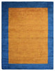HAND KNOTTED LOOM SILK ECO-FRIENDLY RUG-6'x9',Rectangle,Orange  Blue,Contemporar