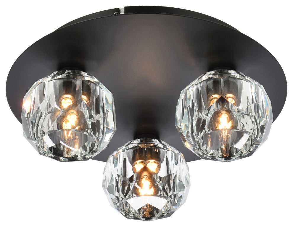3 Light Ceiling Lamp, Black