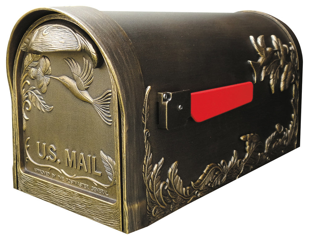 Hummingbird Curbside Mailbox, White